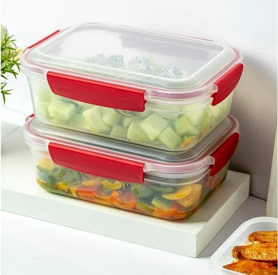 5 Pack Stackable Food Storage Containers Airtight & Leakproof Set Snap Lock Lids