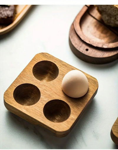 Acacia Solid Wood Simplicity Basic Japanese Egg Storage Box Trough Tray Shelf Refrigerator Kitchen