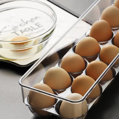 Transparent 21 Grids Refrigerator Egg Holder Box With Lid Kitchen Freshness Separated Storage Food Savers Tray Egg