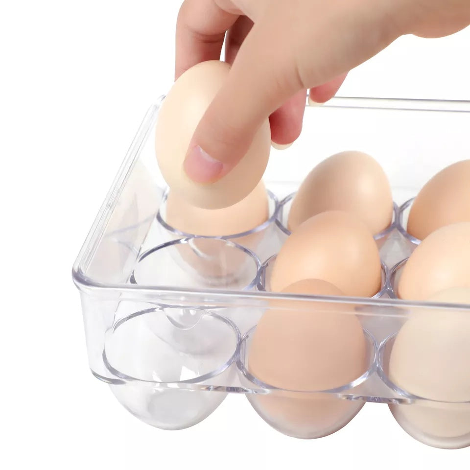 Transparent 21 Grids Refrigerator Egg Holder Box With Lid Kitchen Freshness Separated Storage Food Savers Tray Egg